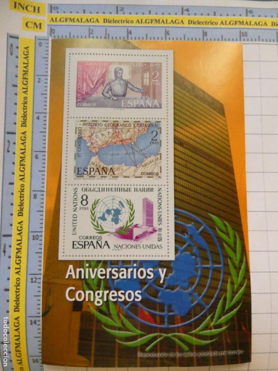 Sellos: HOJA BLOQUE FACS&Iacute;MIL. SERIE LOS SELLOS DEL FRANQUISMO. CONGRESOS ANIVERSARIO NACIONES UNIDAS 115