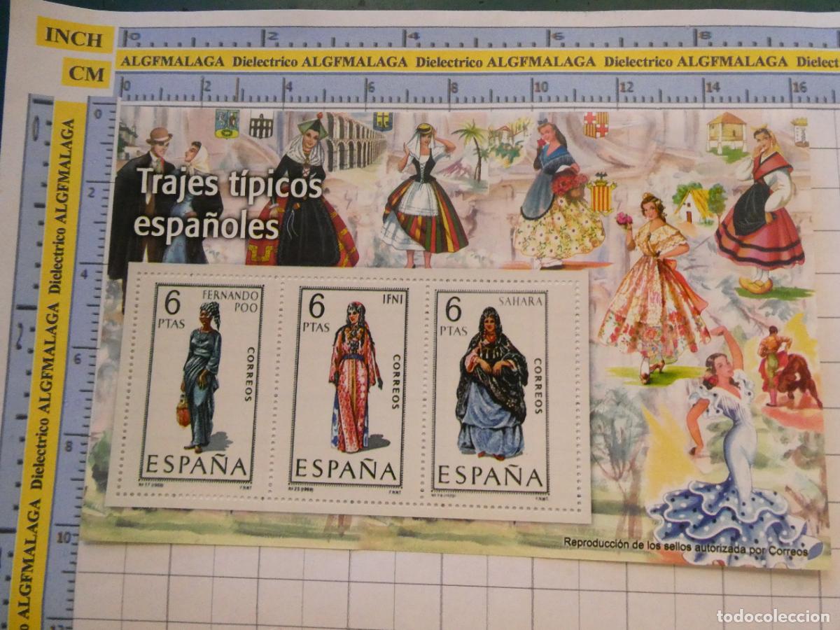 Sellos: HOJA BLOQUE FACS&Iacute;MIL. SERIE LOS SELLOS DEL FRANQUISMO. TRAJES T&Iacute;PICOS FERNANDO POO IFNI SAHARA 118
