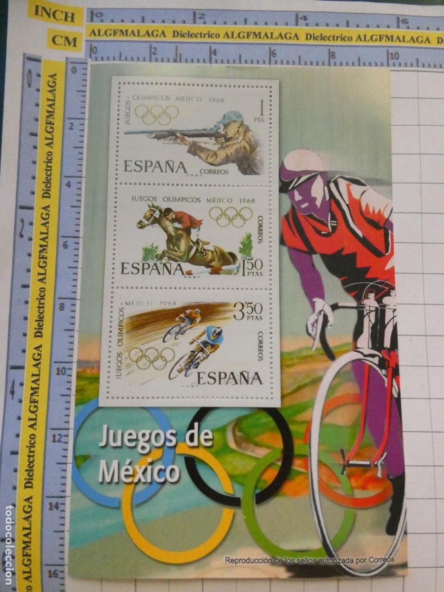 Sellos: HOJA BLOQUE FACS&Iacute;MIL. SERIE LOS SELLOS DEL FRANQUISMO. JUEGOS OL&Iacute;MPICOS DE M&Eacute;XICO 1968 120