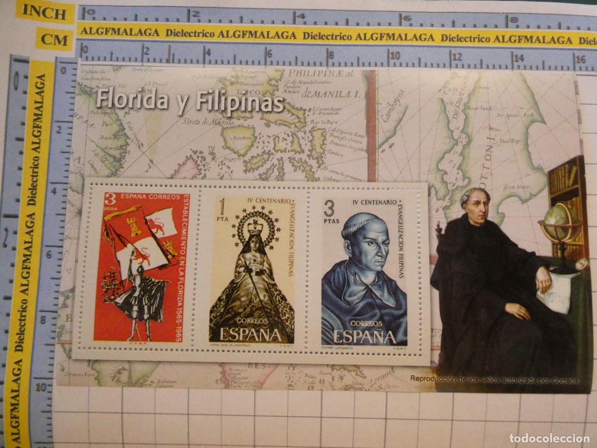 Sellos: HOJA BLOQUE FACS&Iacute;MIL. SERIE LOS SELLOS DEL FRANQUISMO. FLORIDA Y FILIPINAS COLONIAS ESPA&Ntilde;A 128