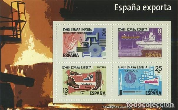 Sellos: REPRODUCCI&Oacute;N HOJA BLOQUE DE SELLOS, ESPA&Ntilde;A EXPORTA. EL MUNDO. SELLO-671
