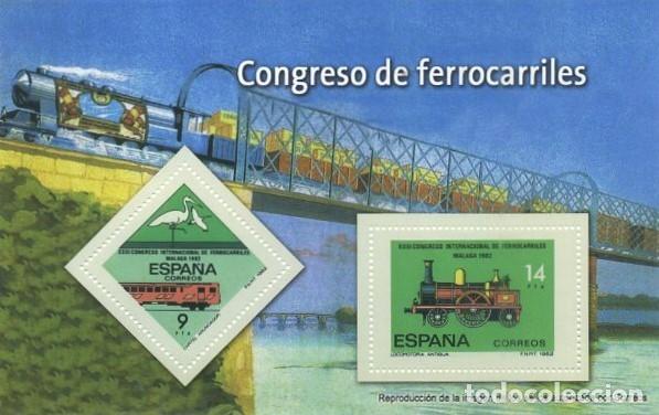 Sellos: REPRODUCCI&Oacute;N HOJA BLOQUE DE SELLOS, CONGRESO DE FERROCARRILES. EL MUNDO. SELLO-675