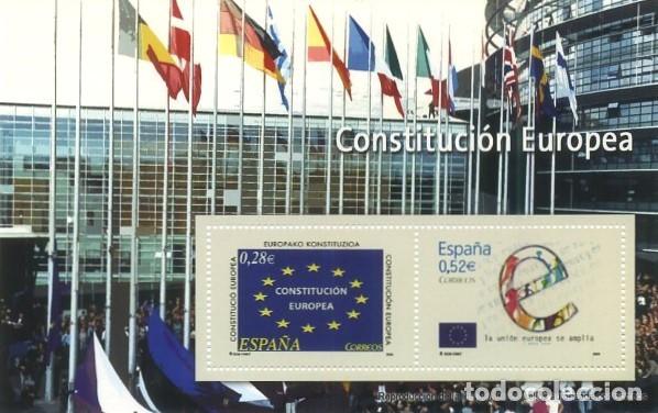 Sellos: REPRODUCCI&Oacute;N HOJA BLOQUE DE SELLOS, CONSTITUCION EUROPEA. EL MUNDO. SELLO-690