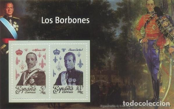 Sellos: REPRODUCCI&Oacute;N HOJA BLOQUE DE SELLOS, LOS BORBONES, EL MUNDO. SELLO-696