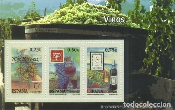 Sellos: REPRODUCCI&Oacute;N HOJA BLOQUE DE SELLOS, VINOS, EL MUNDO. SELLO-702 ,2