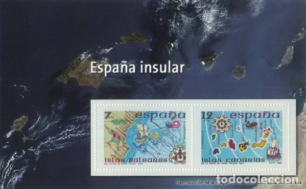 Sellos: REPRODUCCI&Oacute;N HOJA BLOQUE DE SELLOS, ESPA&Ntilde;A INSULAR, EL MUNDO. SELLO-703