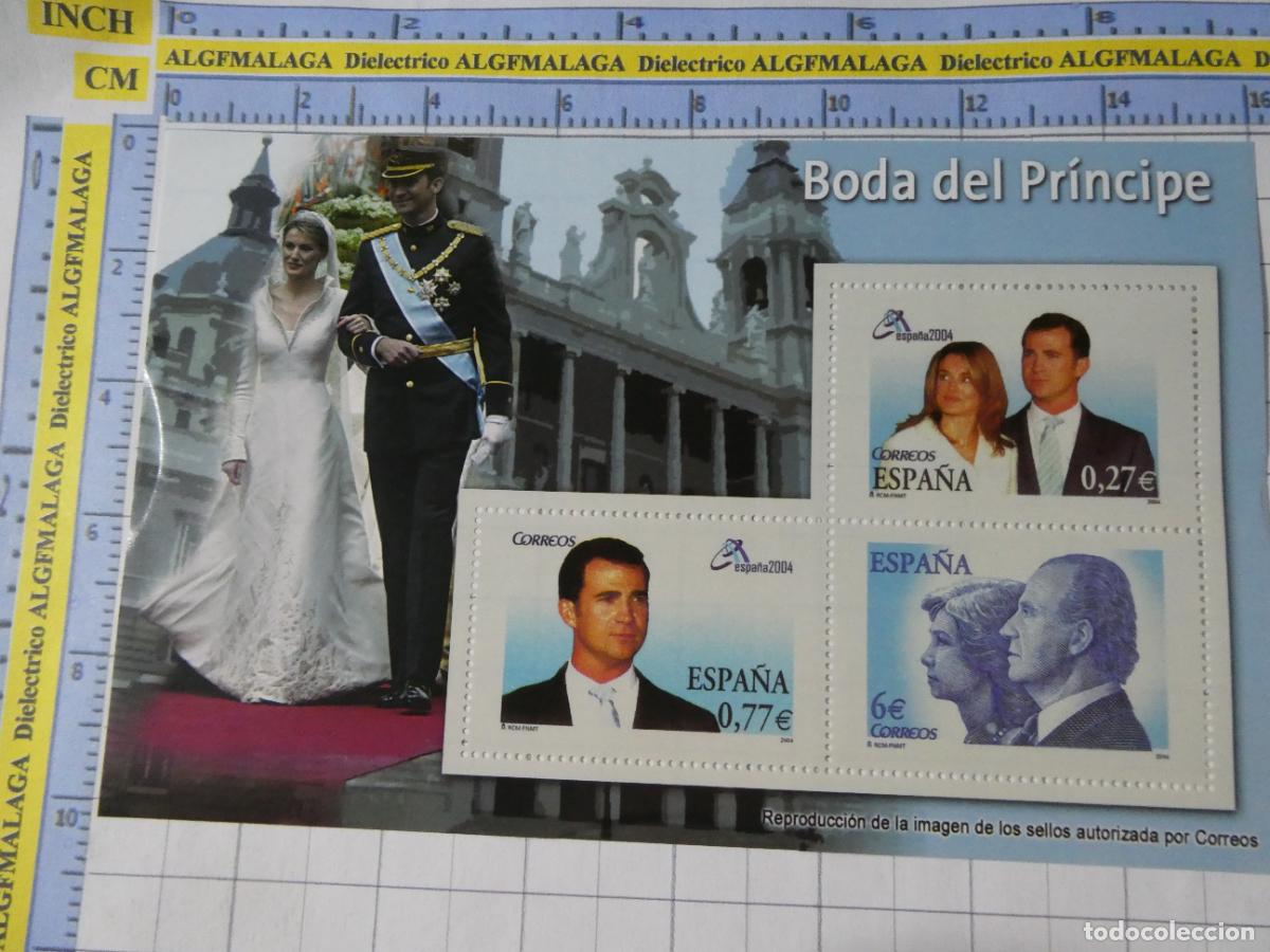 Sellos: HOJA BLOQUE FACS&Iacute;MIL. SELLOS DEMOCRACIA. BODA DEL PR&Iacute;NCIPE DO&Ntilde;A LETIZIA Y FELIPE BORB&Oacute;N. 286