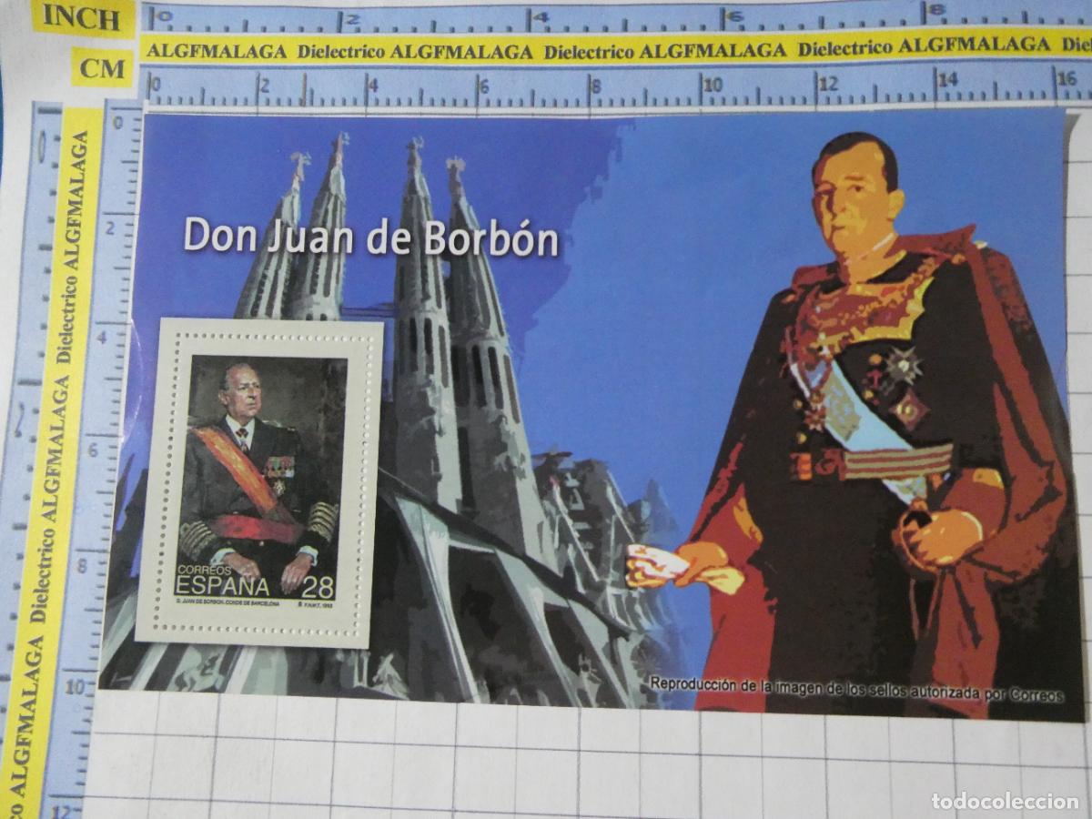 Sellos: HOJA BLOQUE FACS&Iacute;MIL. SELLOS DEMOCRACIA. SAGRADA FAMILIA BARCELONA DON JUAN DE BORB&Oacute;N. 294
