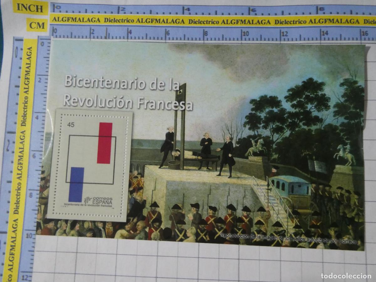 Sellos: HOJA BLOQUE FACS&Iacute;MIL. SELLOS DEMOCRACIA. BICENTENARIO REVOLUCI&Oacute;N FRANCESA FRANCIA. 304