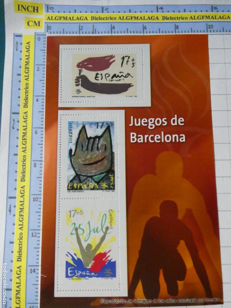 Sellos: HOJA BLOQUE FACS&Iacute;MIL. SELLOS DEMOCRACIA. JUEGOS OL&Iacute;MPICOS BARCELONA 92 1992 COBI. 311