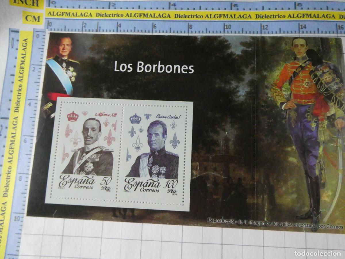 Selos: HOJA BLOQUE FACS&Iacute;MIL. SELLOS DEMOCRACIA. REYES DE ESPA&Ntilde;A BORBONES ALFONSO XIII Y JUAN CARLO I. 343