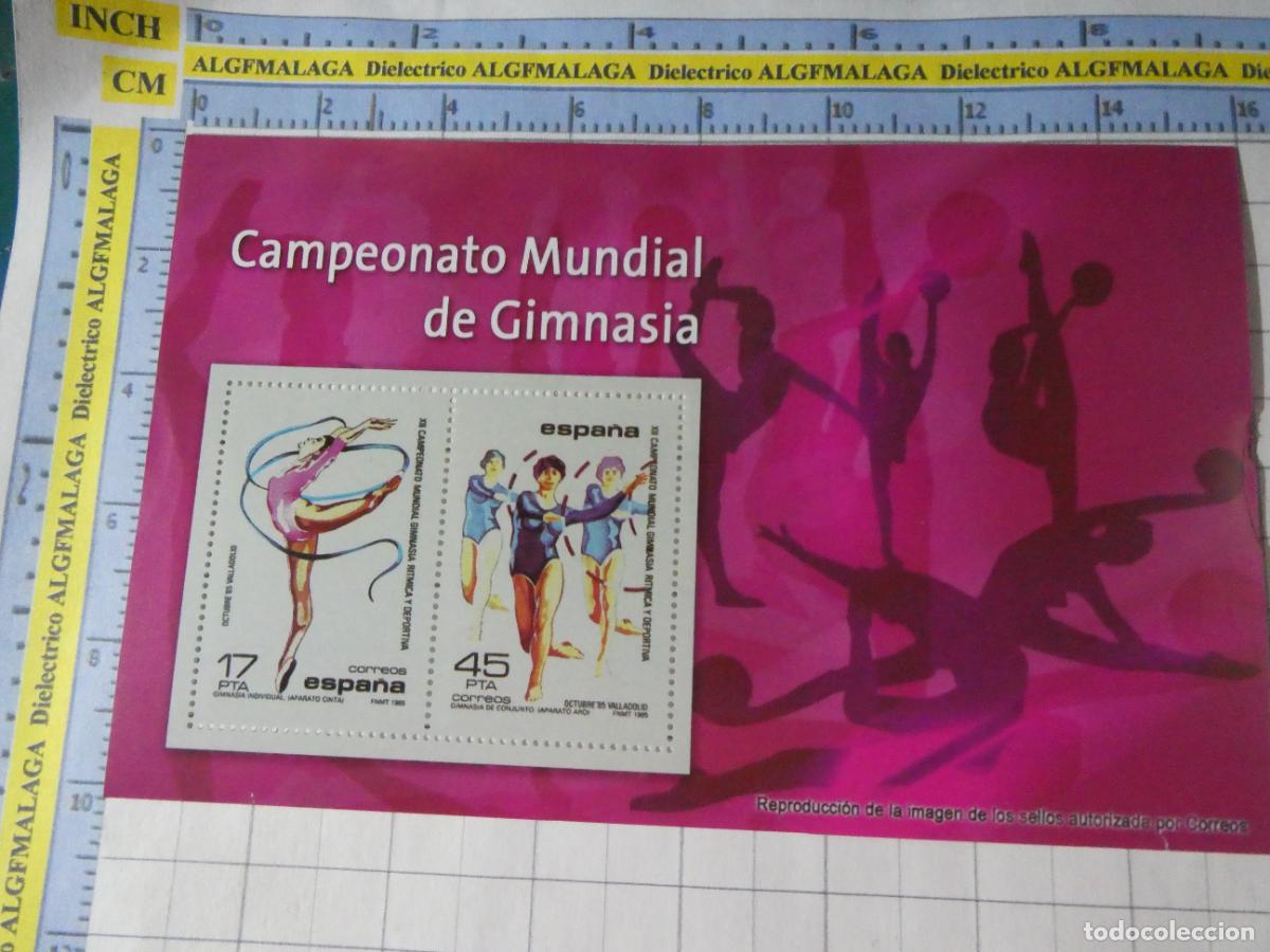 Selos: HOJA BLOQUE FACS&Iacute;MIL. SELLOS DEMOCRACIA. CAMPEONATO MUNDIAL GIMNASIA VALLADOLID 1985. 346