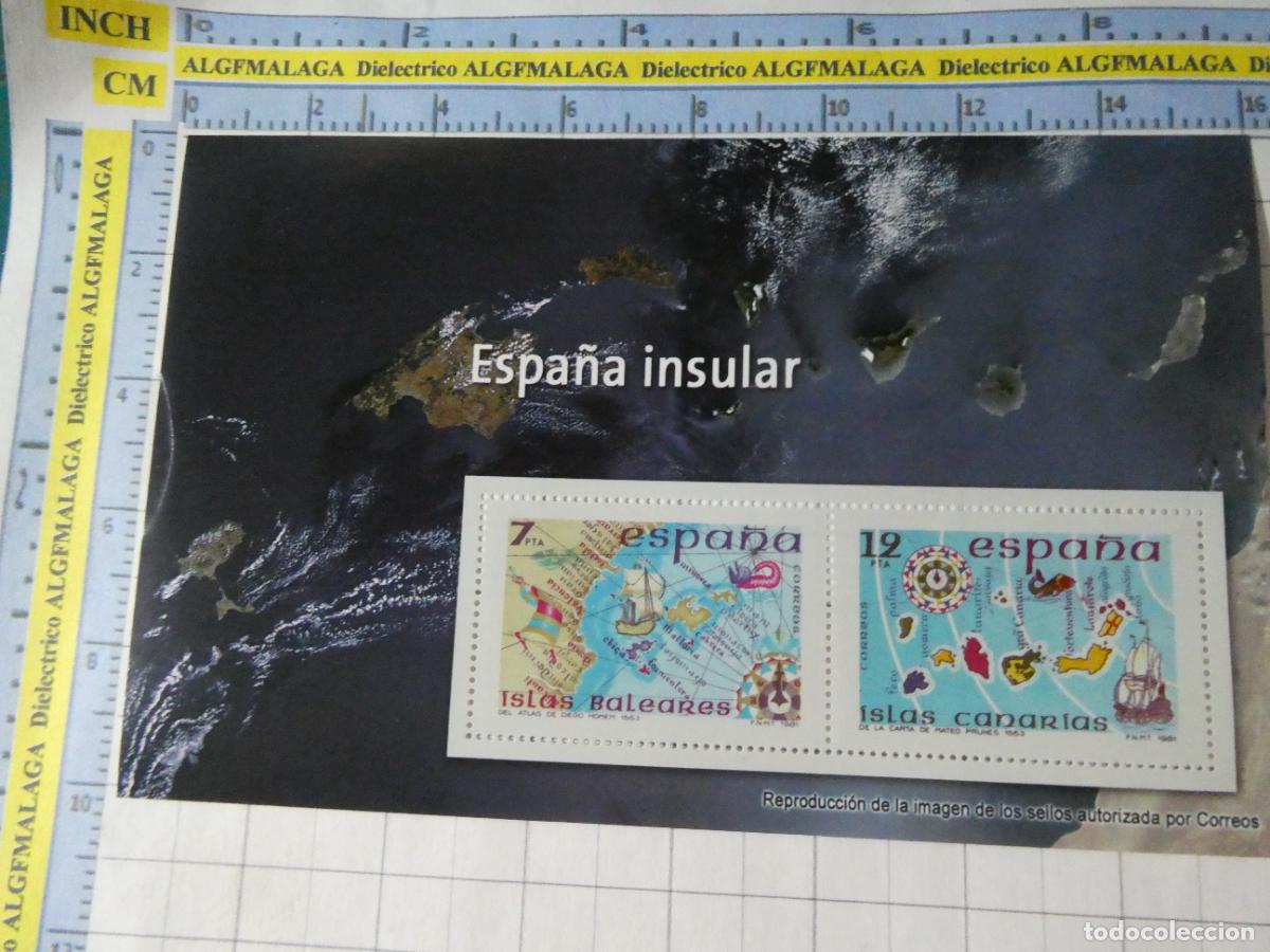 Briefmarken: HOJA BLOQUE FACS&Iacute;MIL. SELLOS DEMOCRACIA. ESPA&Ntilde;A INSULAR ISLAS BALEARES Y CANARIAS 357