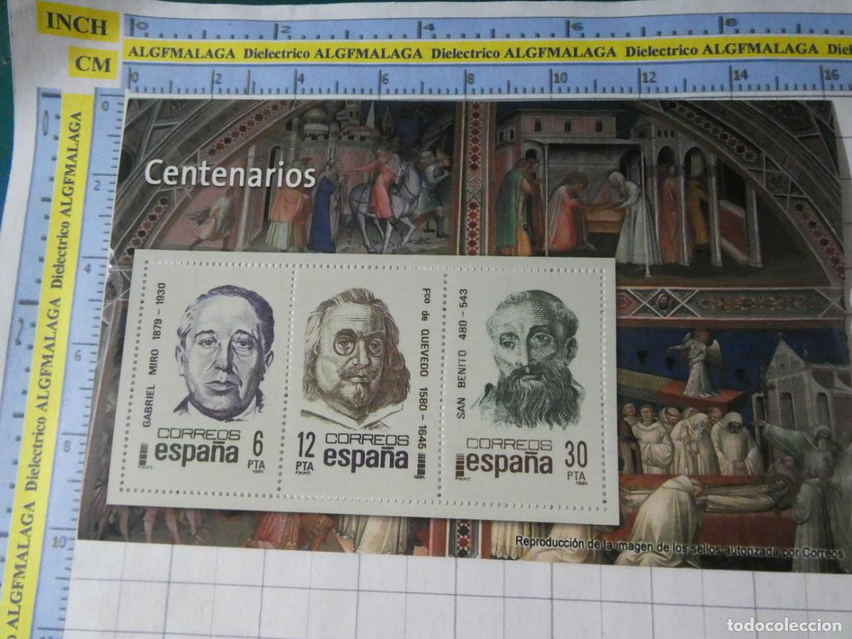 Selos: HOJA BLOQUE FACS&Iacute;MIL. SELLOS DEMOCRACIA. CENTENARIOS GABRIEL MIRO, FRANCISCO QUEVEDO, SAN BENITO 358