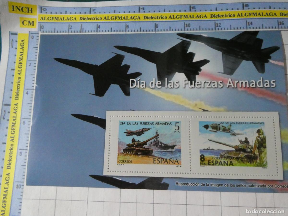 Sellos: HOJA BLOQUE FACS&Iacute;MIL. SELLOS DEMOCRACIA. EJ&Eacute;RCITO MILITAR D&Iacute;A DE LAS FUERZAS ARMADAS 362