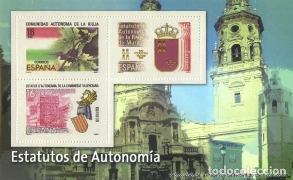 Sellos: REPRODUCCION HOJA BLOQUE DE SELLOS, ESTATUTOS DE AUTONOMIA. SELLO-715