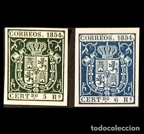 Sellos: Edifil 26-27 sellos nuevo Espa&ntilde;a 1854 Escudo de Espa&ntilde;a
