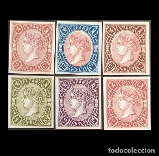 Sellos: Edifil 69-73 + 73A serie completa sellos nuevo Espa&ntilde;a 1865 Isabel II