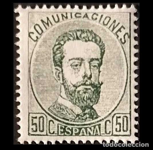 Sellos: Edifil 126 sello nuevo Espa&ntilde;a 1872 Cifras y Amadeo I