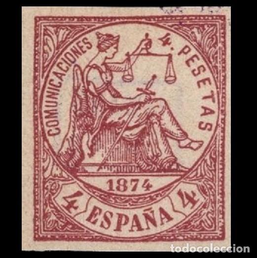 Sellos: Edifil 151 VARIEDAD SIN DENTAR sello nuevo Espa&ntilde;a 1874 Alegor&iacute;a de Espa&ntilde;a