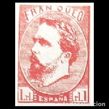 Sellos: Edifil 156 VARIEDAD DE COLOR sello nuevo Espa&ntilde;a 1873 CORREO CARLISTA CARLOS III