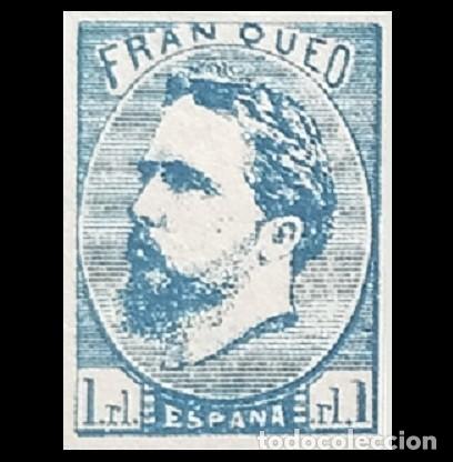 Sellos: Edifil 156A sello nuevo Espa&ntilde;a 1873 CORREO CARLISTA CARLOS III Error impresion en la &Ntilde; sin tilde
