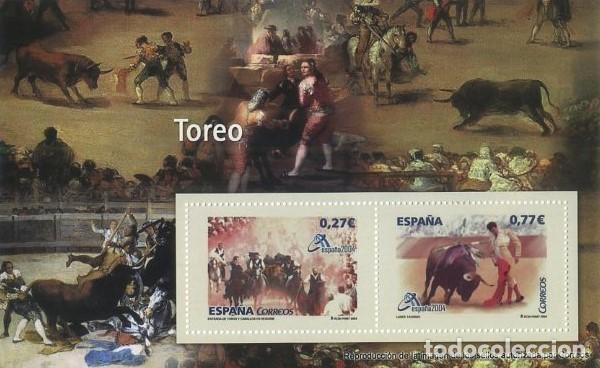 Sellos: REPRODUCCI&Oacute;N HOJA BLOQUE DE SELLOS, TOREO. EL MUNDO. SELLO-676
