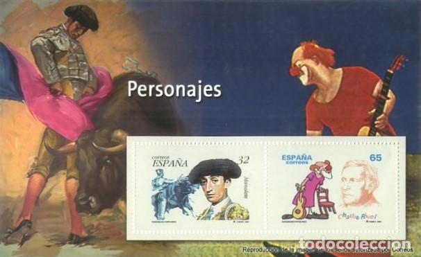 Sellos: REPRODUCCION HOJA BLOQUE DE SELLOS, PERSONAJES. SELLO-723