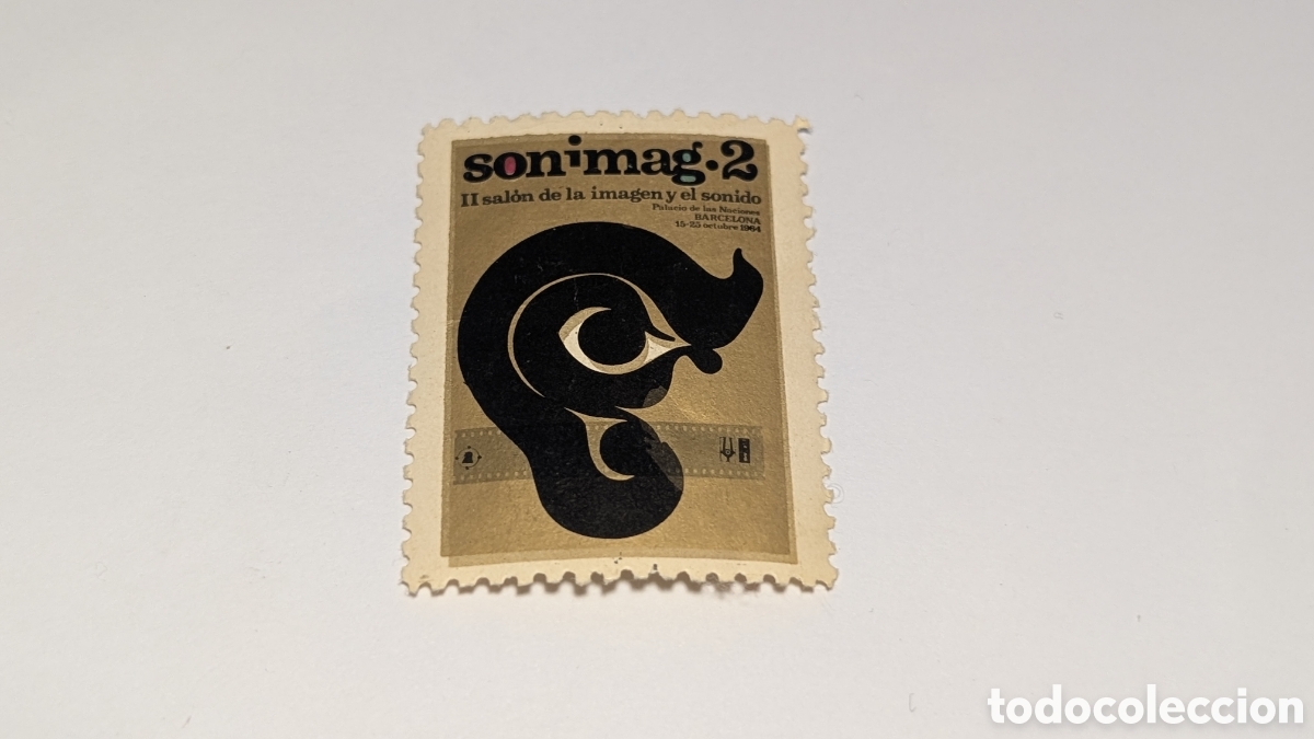 Sellos: Sello conmemorativo (cinderella stamp) II Sal&oacute;n de la Imagen y el Sonido (Sonimag 2) Barcelona