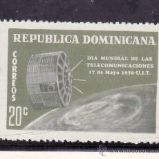Sellos: REPUBLICA DOMINICANA 691 SIN CHARNELA, U.I.T., SATELITE, DIA MUNDIAL DE LAS TELECOMUNICACIONES, . Lote 25459590