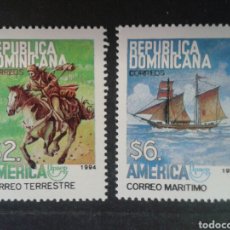 Sellos: REPÚBLICA DOMINICANA. YVERT 1157/8. SERIE CTA NUEVA SIN CHARNELA. AMÉRICA UPAEP. TRANSPORTES CORREOS