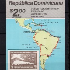 Sellos: DOMINICANA HB 39** - AÑO 1987 - 50º ANIVERSARIO DEL VUELO PANAMERICANO PRO FARO DE COLON