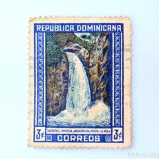 Sellos: SELLO POSTAL ANTIGUO REPUBLICA DOMINICANA 1946 3 C CASCADA SALTO DEL JIMENOA - JARABACOA