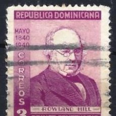 Sellos: DOMINICANA 1940 - CENTENARIO DEL SELLO, SIR ROWLAN HILL - USADO. Lote 310507938