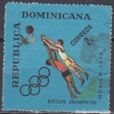 Sellos: TE 280- REP. DOMINICANA 1972- YVERT 714 º USADO- DEPORTES. J.OLÍMPICOS MUNICH. BALONCESTO. Lote 360283130