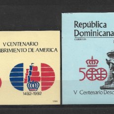 Sellos: REPÚBLICA DOMINICANA 1986/87, HOJAS BLOQUE V CENTENARIO DESCUBRIMIENTO DE AMÉRICA. MNH.