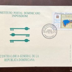 Sellos: D)1999, DOMINICAN REPUBLIC, FIRST DAY COVER, COMPTROLLER GENERAL ISSUE OF THE DOMINICAN REPUBLIC WIT