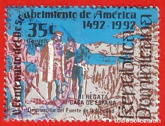 Sellos: Republica Dominicana. 1984. Scott # 917. Descubrimiento America. Destruccion Fuerte de Navidad