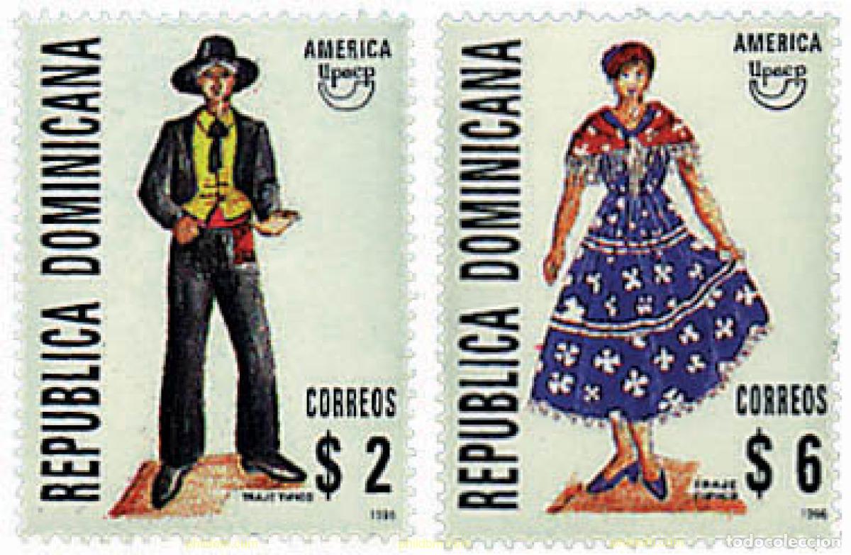 Sellos: 30586 MNH DOMINICANA 1996 AMERICA-UPAEP 1996 - TRAJES REGIONALES