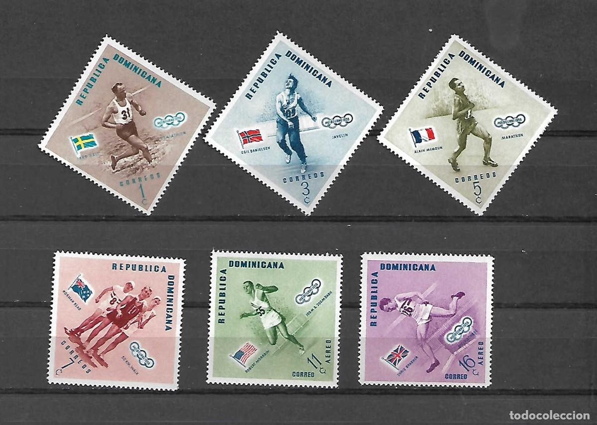 Sellos: Olimpiada de Melbourne 1956 . Rep. Dominicana . sellos a&ntilde;o 1957