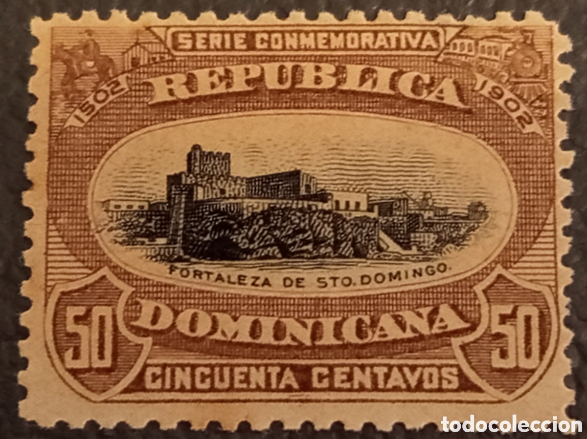Sellos: Sello Rep&uacute;blica Dominicana 1902 Fortaleza Sto. Domingo 50c Edifil/Scott #149 MH