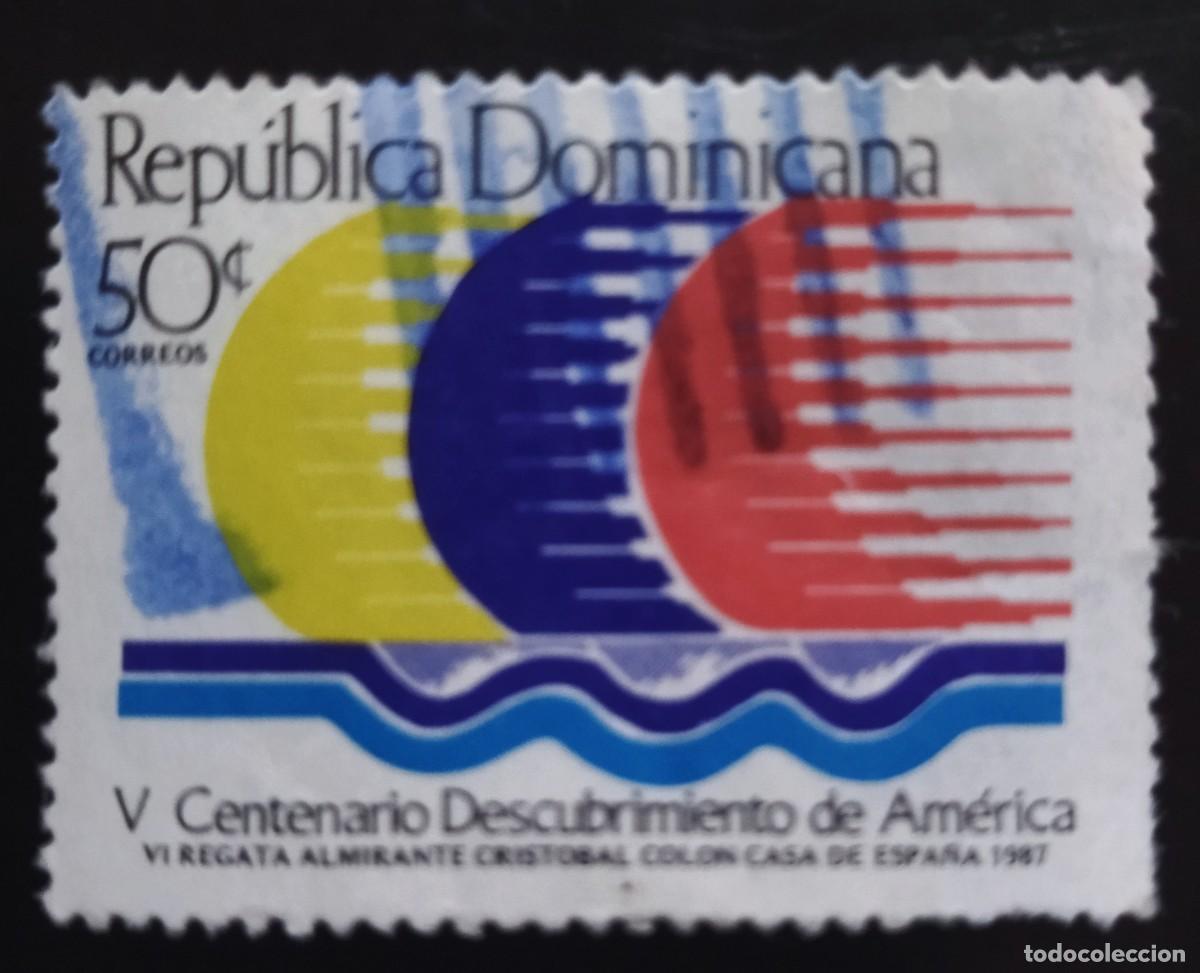 Sellos: REP&Uacute;BLICA DOMINICANA 1987 V Centenario del descubrimiento de Am&eacute;rica. USADO.