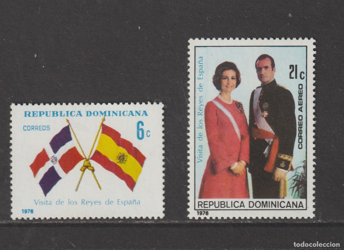 Sellos: Republica Dominicana 1976 - Visita Reyes de Espa&ntilde;a mnh**