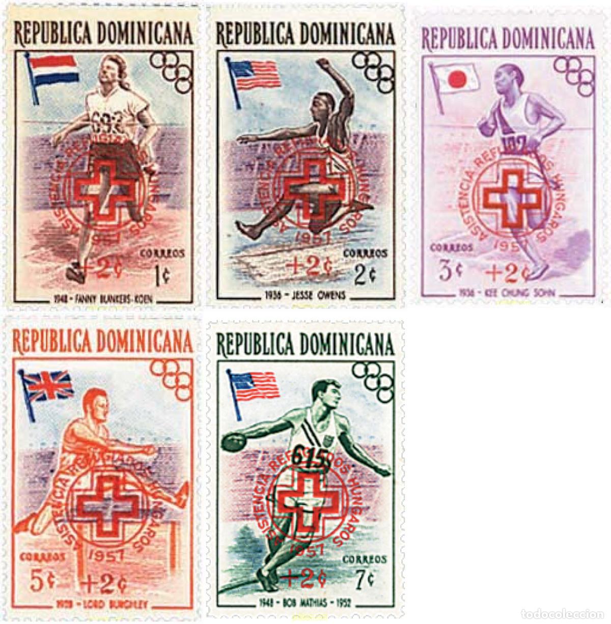 Sellos: 208465 HINGED DOMINICANA 1957 ASISTENCIA REFUGIADOS HUNGAROS