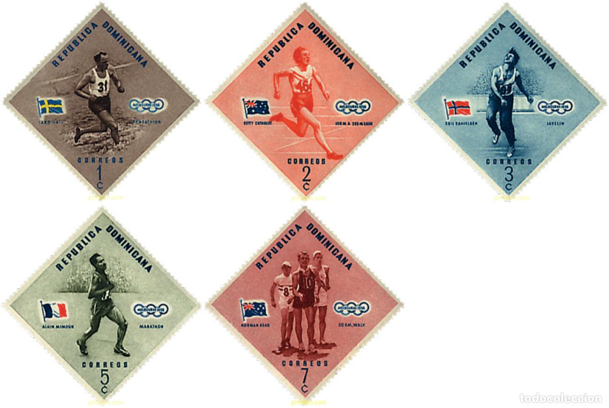 Sellos: 689061 MNH DOMINICANA 1957 16 JUEGOS OLIMPICOS VERANO MELBOURNE 1956