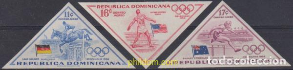 Selos: 625434 MNH DOMINICANA 1957 16 JUEGOS OLIMPICOS VERANO MELBOURNE 1956