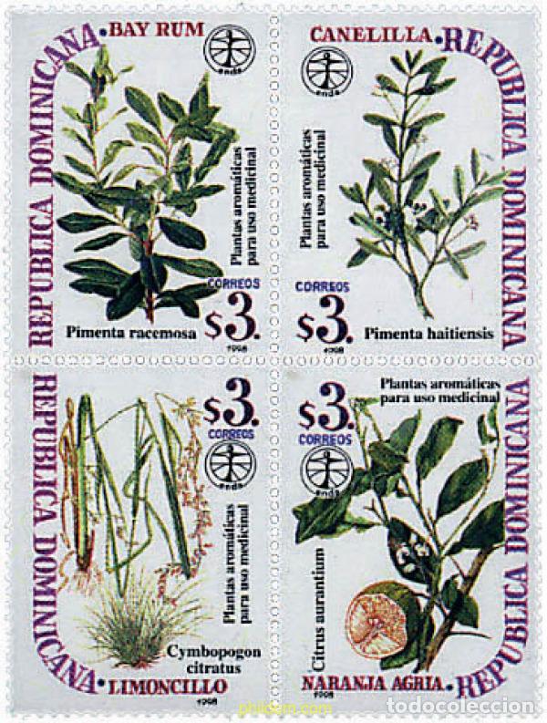 Briefmarken: 6420 MNH DOMINICANA 1998 PLANTAS AROMATICAS PARA USO MEDICINAL