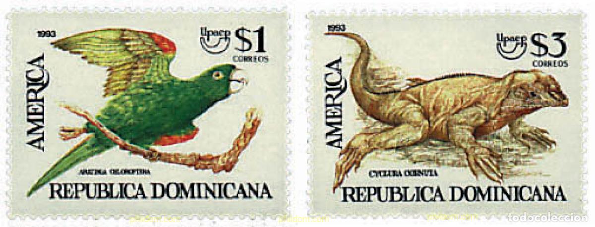 Sellos: 36580 MNH DOMINICANA 1993 AMERICA-UPAEP 1993 - FAUNA EN VIA DE EXTINCION