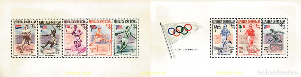 Sellos: 80231 MNH DOMINICANA 1957 16 JUEGOS OLIMPICOS VERANO MELBOURNE 1956