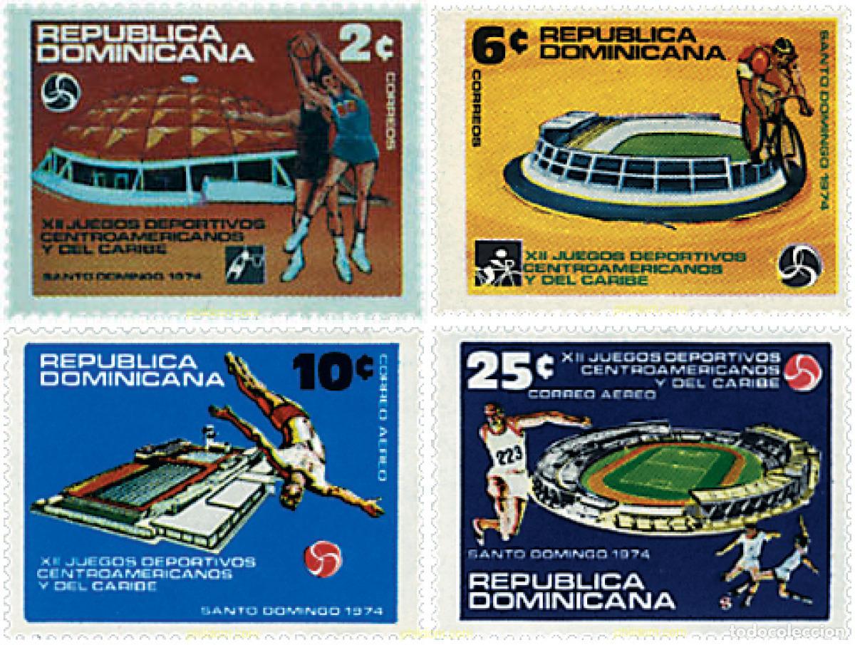 Sellos: 54803 MNH DOMINICANA 1974 12 JUEGOS CENTROAMERICANOS Y DEL CARIBE